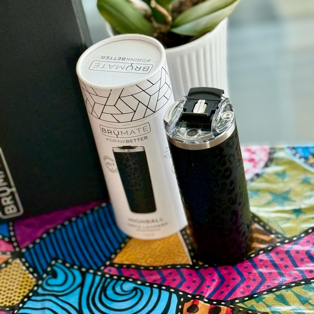 BRÜMATE HIGHBALL 12OZ | ONIX LEOPARD with BevLock lid 100% leak-proof - BNWT - Picture 2 of 3